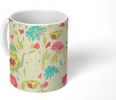 Mok - Koffiemok - Thee - Bloemen - Patronen - Mokken - 350 ML - Beker - Koffiemokken - Theemok