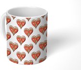 Mok - Koffiemok - Hart - Kerst - Peperkoek - Patronen - Mokken - 350 ML - Beker - Koffiemokken - Theemok