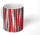 Mok - Koffiemok - Rood - Patronen - Boom - Mokken - 350 ML - Beker - Koffiemokken - Theemok