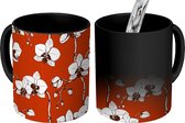 Magische Mok - Foto op Warmte Mokken - Koffiemok - Bloemen - Retro - Design - Magic Mok - Beker - 350 ML - Theemok