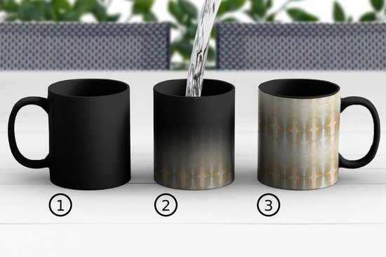 Magic Mug - Photo Heat Mugs - Coffee Mug - Vintage - Sixties - Patterns - Ornement - Magic Mug - Cup - 350 ML - Tea Mug - Sinterklaas decoration - Handout gifts for children - Shoe present Sinterklaas