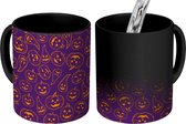 Magische Mok - Foto op Warmte Mokken - Koffiemok - Pompoen - Halloween - Patroon - Magic Mok - Beker - 350 ML - Theemok