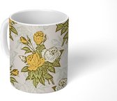 Mok - Koffiemok - Bloemen - Roos - Patronen - Vintage - Mokken - 350 ML - Beker - Koffiemokken - Theemok