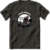 Trailriding T-Shirt | Mountainbike Fiets Kleding | Dames / Heren / Unisex MTB shirt | Grappig Verjaardag Cadeau | Maat S