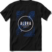 Aloha Hawaii | TSK Studio Zomer Kleding  T-Shirt | Donkerblauw | Heren / Dames | Perfect Strand Shirt Verjaardag Cadeau Maat L