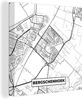 Peinture sur toile Carte - Bergschenhoek - Carte - Plan de la ville - 20x20 cm - Décoration murale
