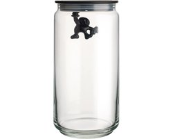 Alessi Gianni - Glazen pot met deksel 20 cm - Zwart