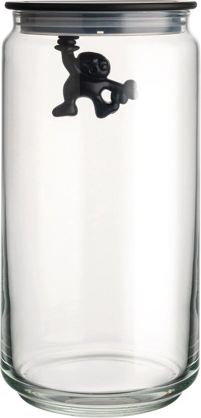 Alessi Gianni - Pot en verre avec couvercle 20 cm - Noir