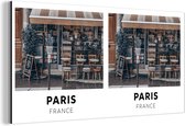 Wanddecoratie Metaal - Aluminium Schilderij Industrieel - Frankrijk - Parijs - Winkel - 160x80 cm - Dibond - Foto op aluminium - Industriële muurdecoratie - Voor de woonkamer/slaapkamer