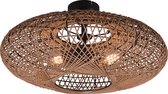 LED Plafondlamp - Plafondverlichting - Torna Hetra - E27 Fitting - 2-lichts - Rond - Mat Zwart - Aluminium