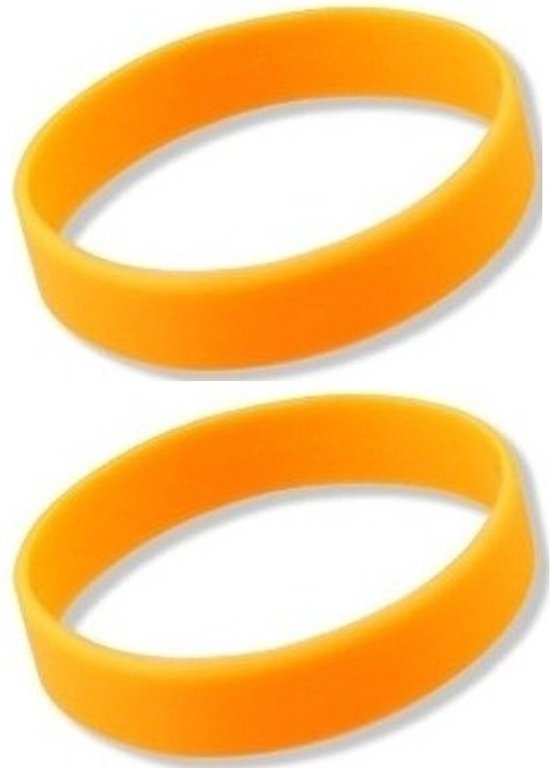 Siliconen armbandjes - Set van 4x stuks - stretch - oranje - polsbandjes - volwassenen