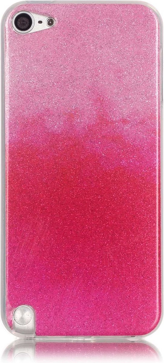 Peachy Ombre roze glitter hoesje geschikt voor iPod Touch 5 6 7 TPU case