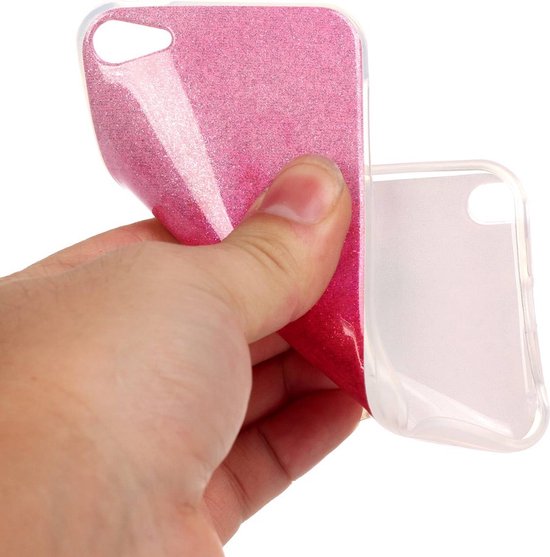 Peachy Ombre roze glitter hoesje iPod Touch 5 6 7 TPU case - Peachy