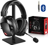 Strolox® 2.4GHz Draadloze Gaming Headset inclusief headset stand | Bluetooth koptelefoon | Surround sound 5.1 | Bedraad of draadloze headset | PC + PS4 + PS5 + Xbox One + Xbox Series
