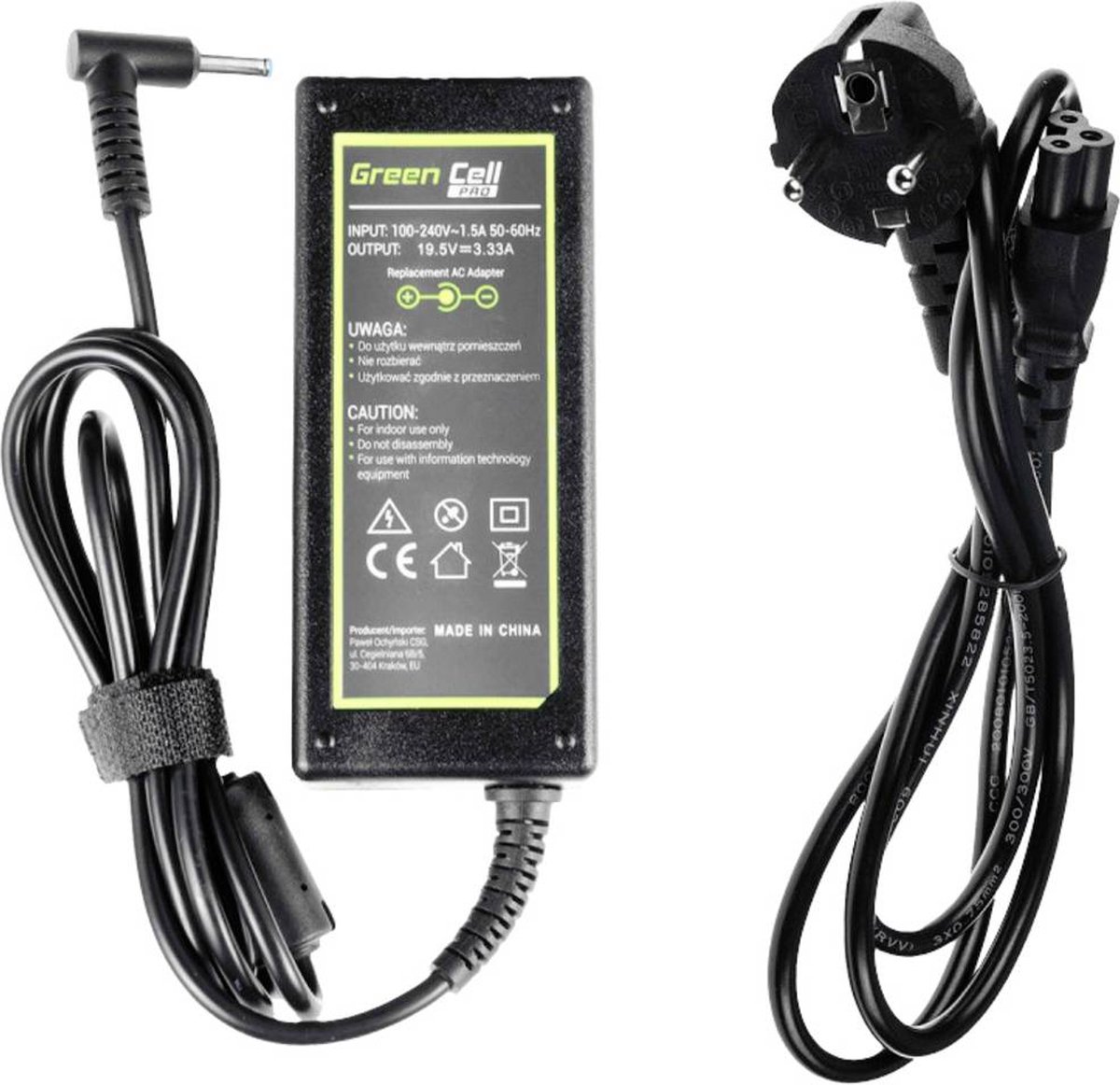 Green cell Chargeur D´ordinateur Portable HP 250 G2 G3 G4 G5 255 G2 G3 G4  G5 Pro Book 19.5V 2.31A 45W Noir