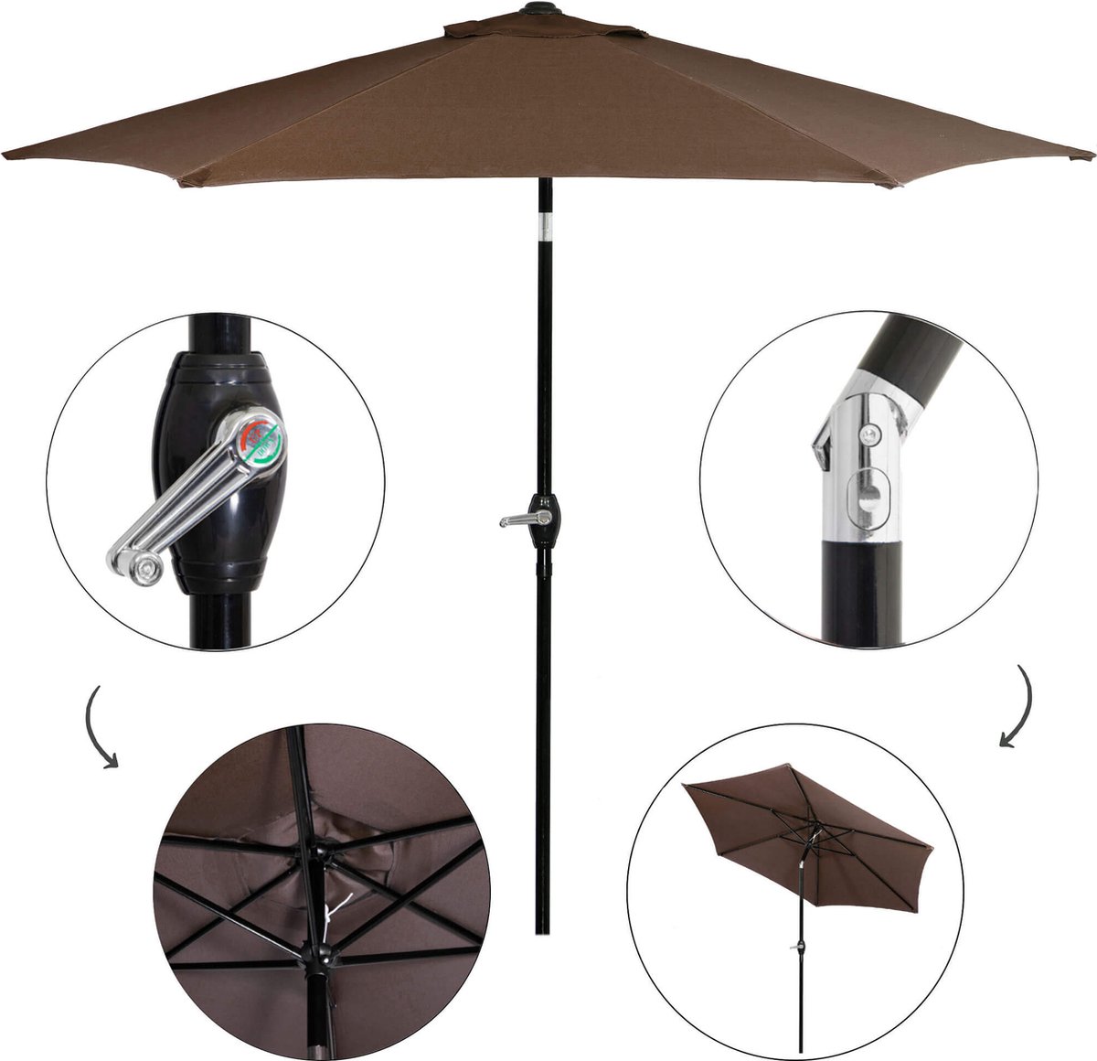 Springos Parasol - Parasols - Bruin thumbnail 4