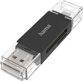 Hama USB-kaartlezer OTG USB-A + Micro-USB USB 2.0 SD/microSD