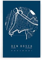 Walljar - Stadskaart Den Bosch Centrum IV - Muurdecoratie - Poster