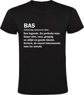 Bas Heren t-shirt | verjaardag kado | verjaardagkado | grappig | cadeau | Zwart