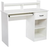 NumberOne® Bureau Computertafel - Monitorstandaard - Toetsenbordlade - Wit