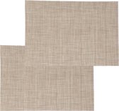 Set de 8x sets de table marron clair uni - texaline - 50 x 35 cm - Dessous de verre