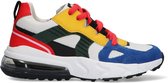 Braqeez 422454-523 Jongens Lage Sneakers - Wit/Rood/Blauw/Geel/Groen - Leer - Veters