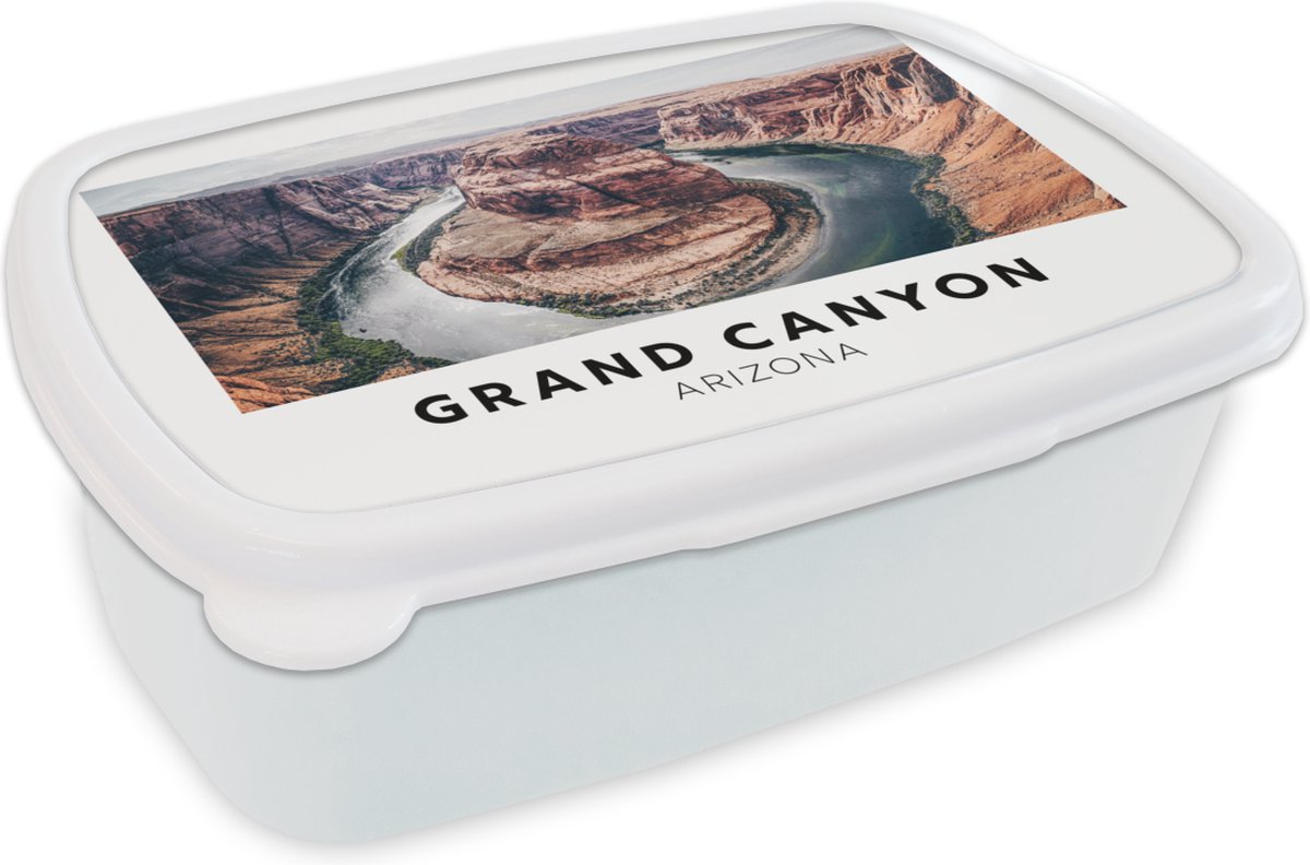 Broodtrommel Wit - Lunchbox - Brooddoos - Amerika - Arizona - Steen - 18x12x6 cm - Volwassenen