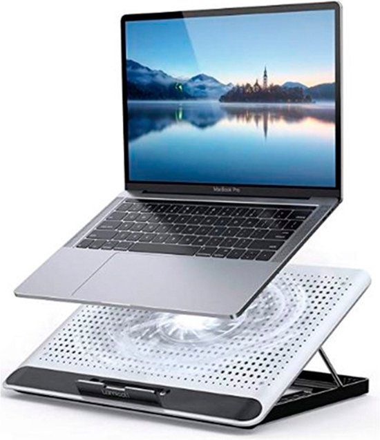 Foto: Laptop cooler standaard met ventilator tot 17 inch verstelbaar laptop koeler laptop cooling pad q5 fan