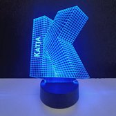 3D LED Lamp - Letter Met Naam - Katje