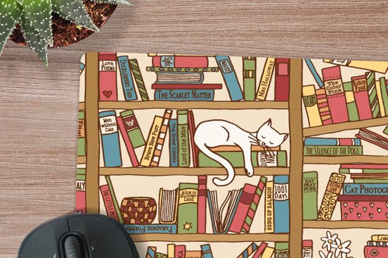 Sous-main 40x30 cm - Tapis de souris Kids - Chat - Boek - Garçons - Filles - Enfants - Sous-main XL - Protège-sous-main - Tapis de souris Ordinateur