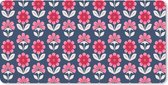 Bureauonderlegger - Bloemen - Patroon - Rood - 60x30 - Muismat
