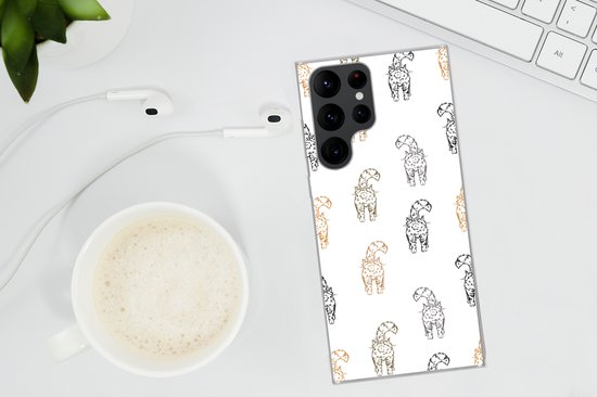 Coque Samsung Galaxy S22 Ultra - Motifs - Chaton - Chat - Pastel - Filles - Enfants - Enfant - Coque de téléphone en Siliconen