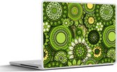 Laptop sticker - 10.1 inch - Bloemen - Groen - Patroon - 25x18cm - Laptopstickers - Laptop skin - Cover