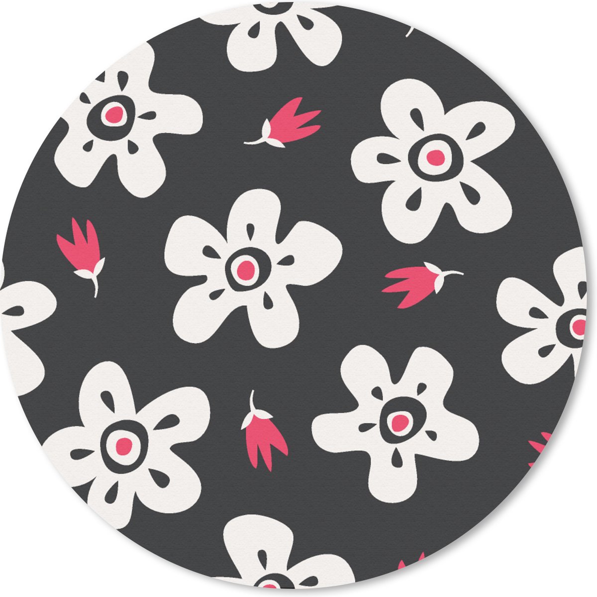 Muismat rond 40x40 cm - Mousepad Patronen - Bloemen - Sterren - Ronde muismatten