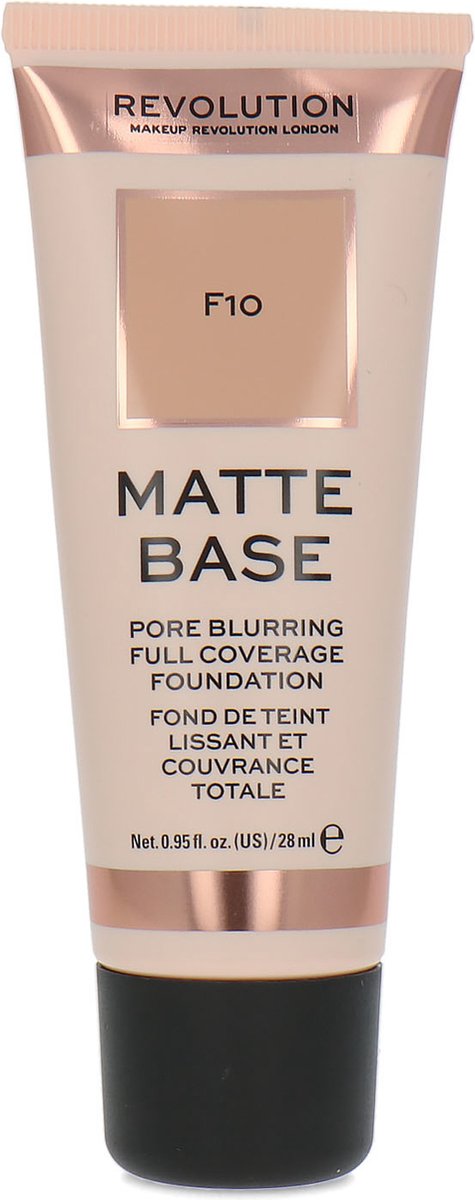 Makeup Revolution Matte Base Pore Blurring Full Coverage Foundation - F10