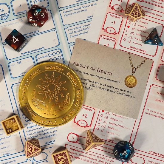 Thumbnail van een extra afbeelding van het spel Dungeons & Dragons Amulet of Health Medallion 24 Karat Gold Plated