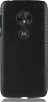 Mobigear Hoesje geschikt voor Motorola Moto G7 Play Telefoonhoesje Hardcase | Mobigear Croco Backcover | Moto G7 Play Case | Back Cover - Zwart