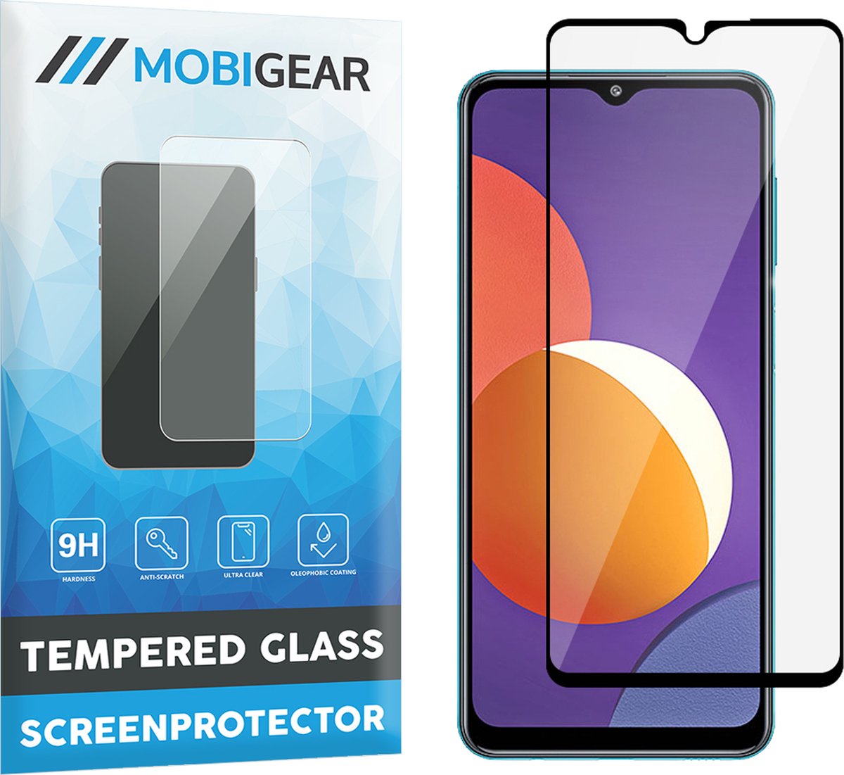 Mobigear Screenprotector geschikt voor Samsung Galaxy M12 Glazen | Mobigear Premium Screenprotector - Case Friendly - Zwart