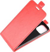 Mobigear Telefoonhoesje geschikt voor Apple iPhone 12 Hoesje | Mobigear Flipcase | Pasjeshouder voor 1 Pasje | Telefoonhoesje voor Pinpas / OV Kaart / Rijbewijs - Rood