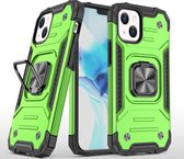 Mobigear Hoesje geschikt voor Apple iPhone 13 Pro Max Telefoonhoesje Hardcase | Mobigear Armor Ring Backcover Shockproof met Ringhouder | Schokbestendig iPhone 13 Pro Max Telefoonhoesje | Anti Shock Proof - Groen