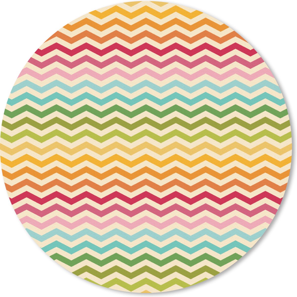 Muismat rond 20x20 cm - Mousepad Patroon - Regenboog - Retro - Ronde muismatten