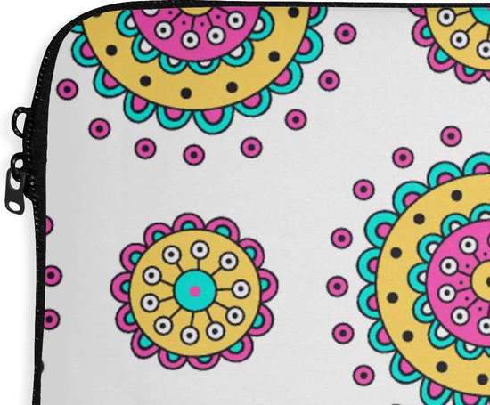 Housse pour ordinateur portable 17 pouces - Filles - Fleurs - Mandala - Motifs - Fille - Kids - Enfants - Housse pour ordinateur portable