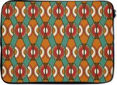 Laptophoes 14 inch - Design - Retro - Oranje - Abstract - Laptop sleeve - Binnenmaat 34x23,5 cm - Zwarte achterkant