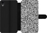 Bookcase Geschikt voor iPhone XR telefoonhoesje - Meiden - Rozen - Patronen - Girl - Kids - Kinderen - Kindje - Met vakjes - Wallet case met magneetsluiting
