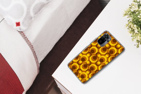 Coque Xiaomi Redmi Note 10 - Motifs - Rétro - Marron - Jaune - Coque de téléphone en Siliconen