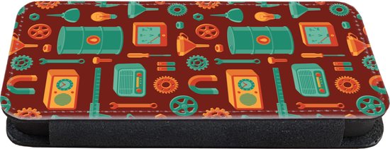 Étui pour téléphone iPhone 8 Bookcase - Motif - Rétro - Outils - Avec compartiments - Étui portefeuille avec fermeture magnétique