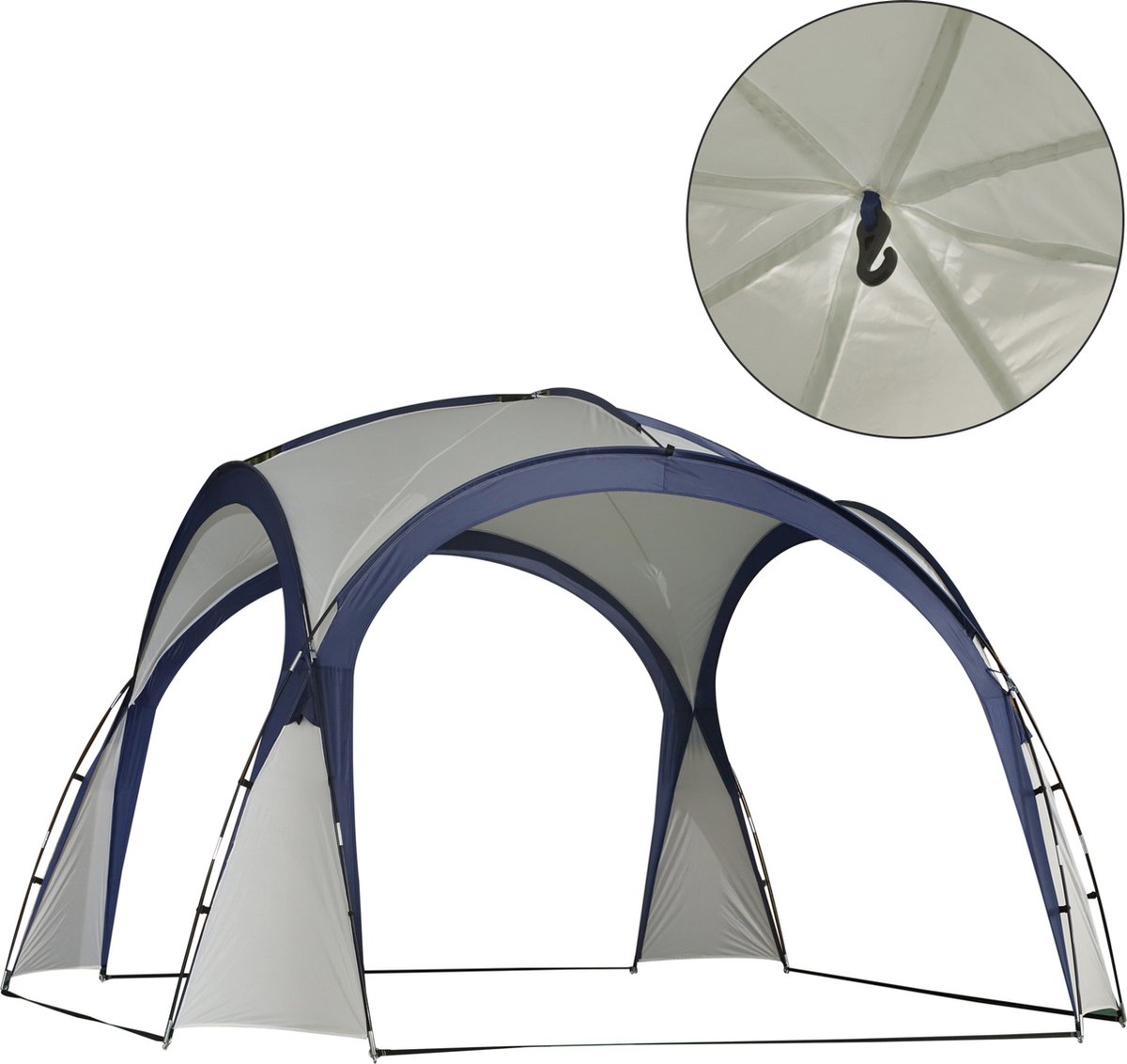 Outsunny Campingtent tuintent feesttent partytent zonwering glasvezelstang 84C-110