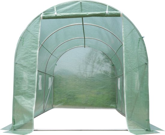 Outsunny tunnelkas tomatenkas kweekkas tunnelserre koude kas met raam