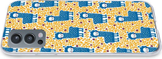 OnePlus Nord 2 5G - Filles - Lama - Plantes - Motifs - Fille - Kids - Enfants - Meiden - Coque de téléphone en Siliconen