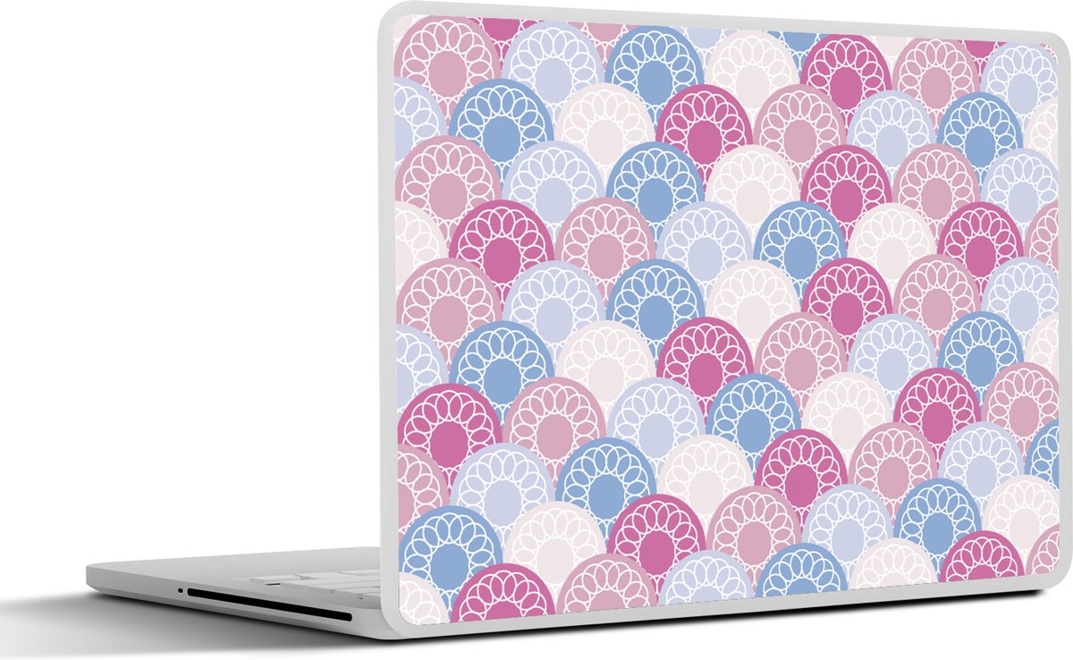 Laptop sticker - 12.3 inch - Cirkel - Patroon - Roze - 30x22cm - Laptopstickers - Laptop skin - Cover